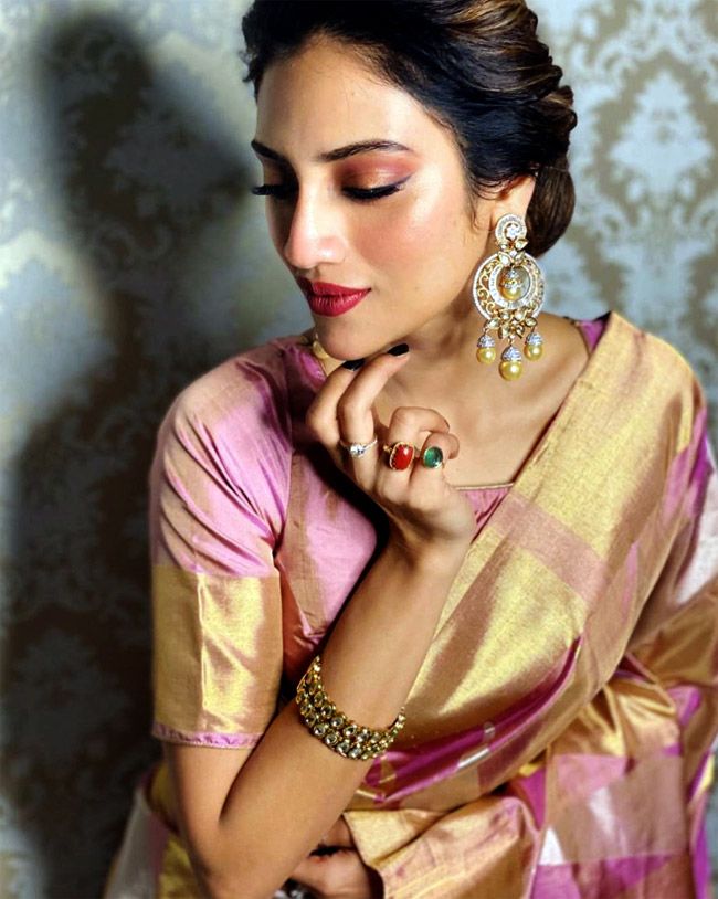 Nusrat Jahan's Shares Stunning Saree Pictures On Instagram