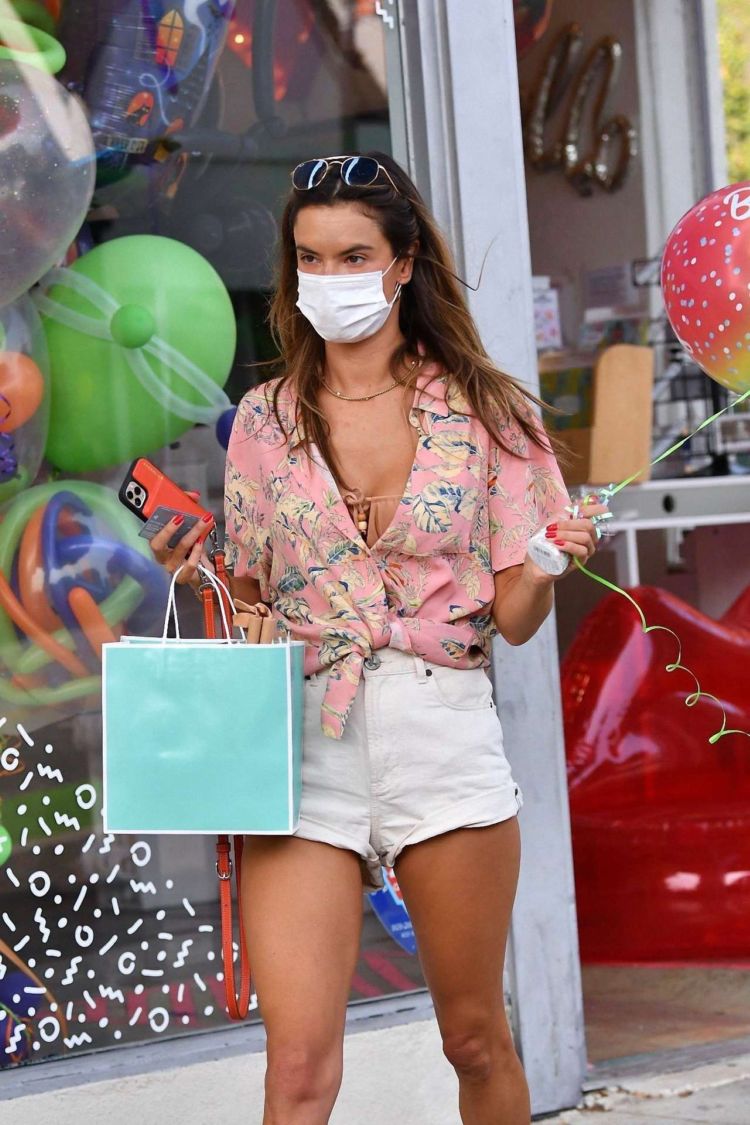 Alessandra Ambrosio Shopping In Shorts Out In Santa Monica