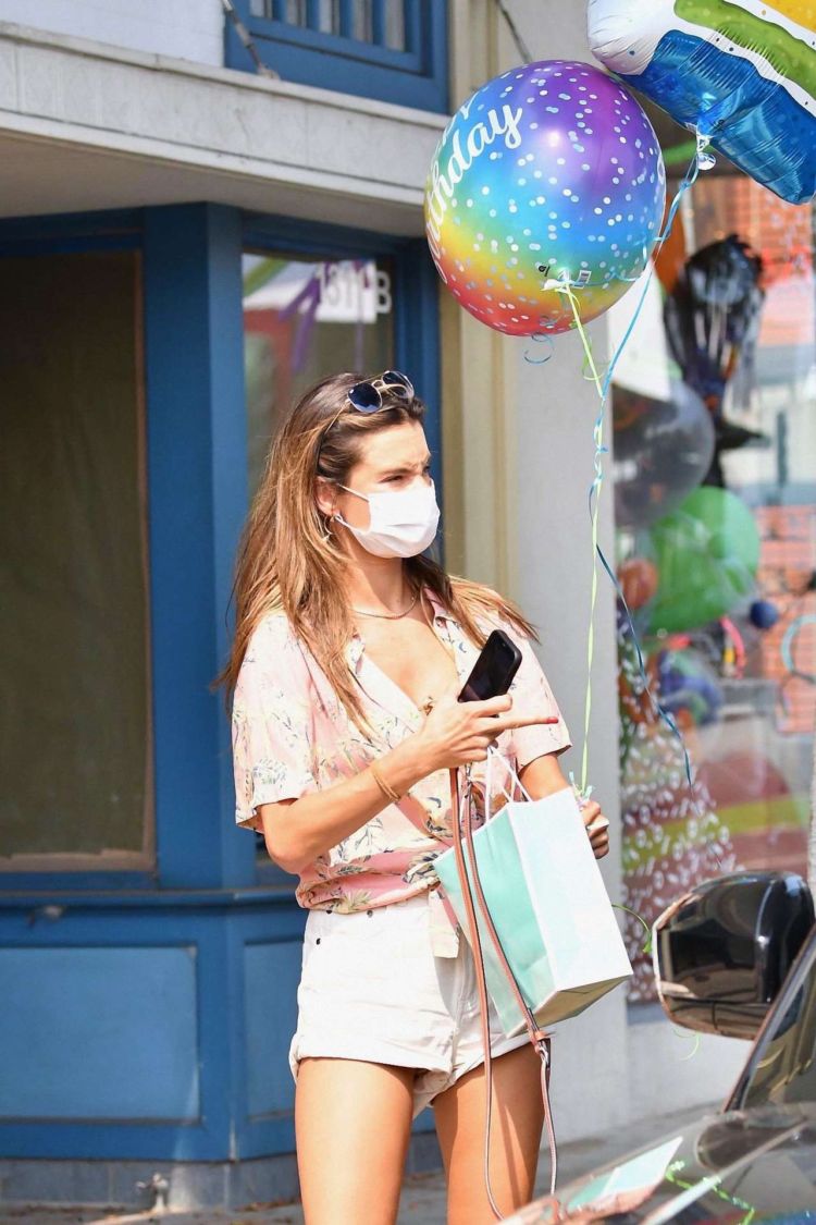 Alessandra Ambrosio Shopping In Shorts Out In Santa Monica