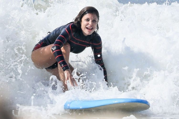 Bethenny Frankel Surfing The Waves In The Hamptons