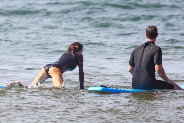 Bethenny Frankel Surfing The Waves In The Hamptons