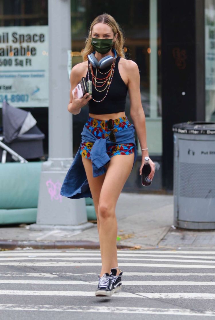 Candice Swanepoel Candids In Shorts Out In New York