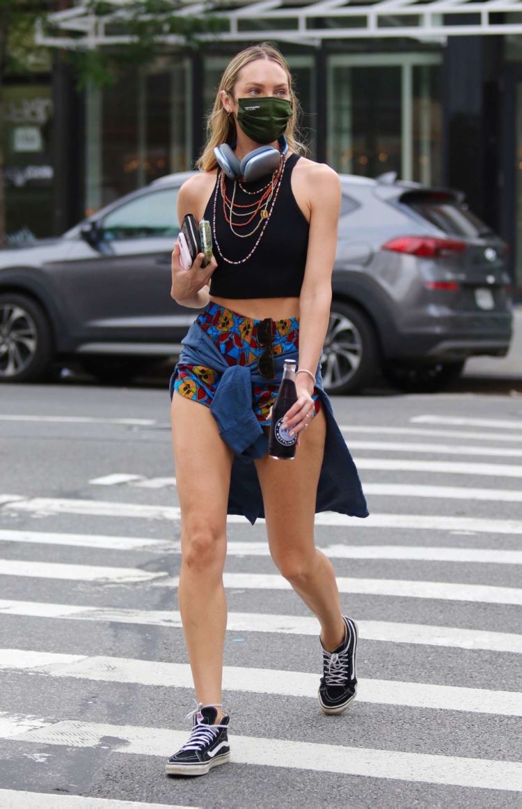 Candice Swanepoel Candids In Shorts Out In New York