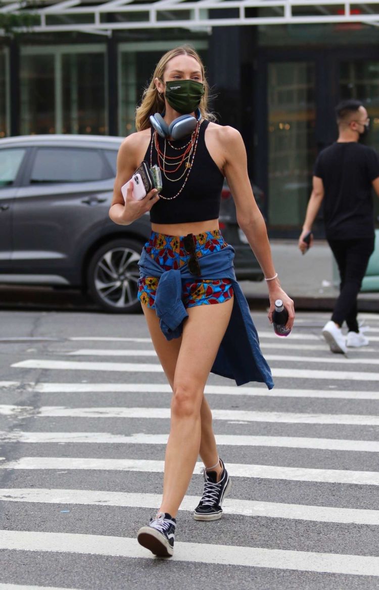 Candice Swanepoel Candids In Shorts Out In New York