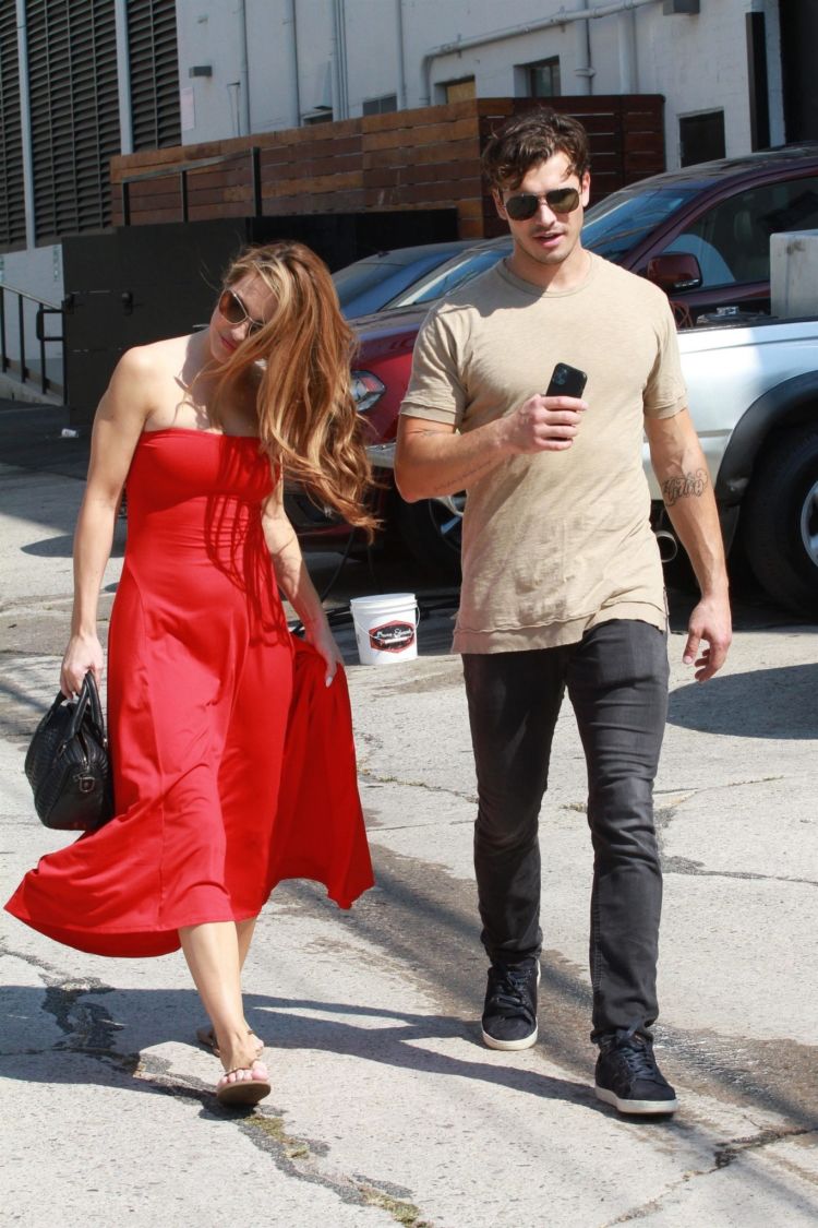 Chrishell Stause Shines In Red At The DWTS Studios In LA