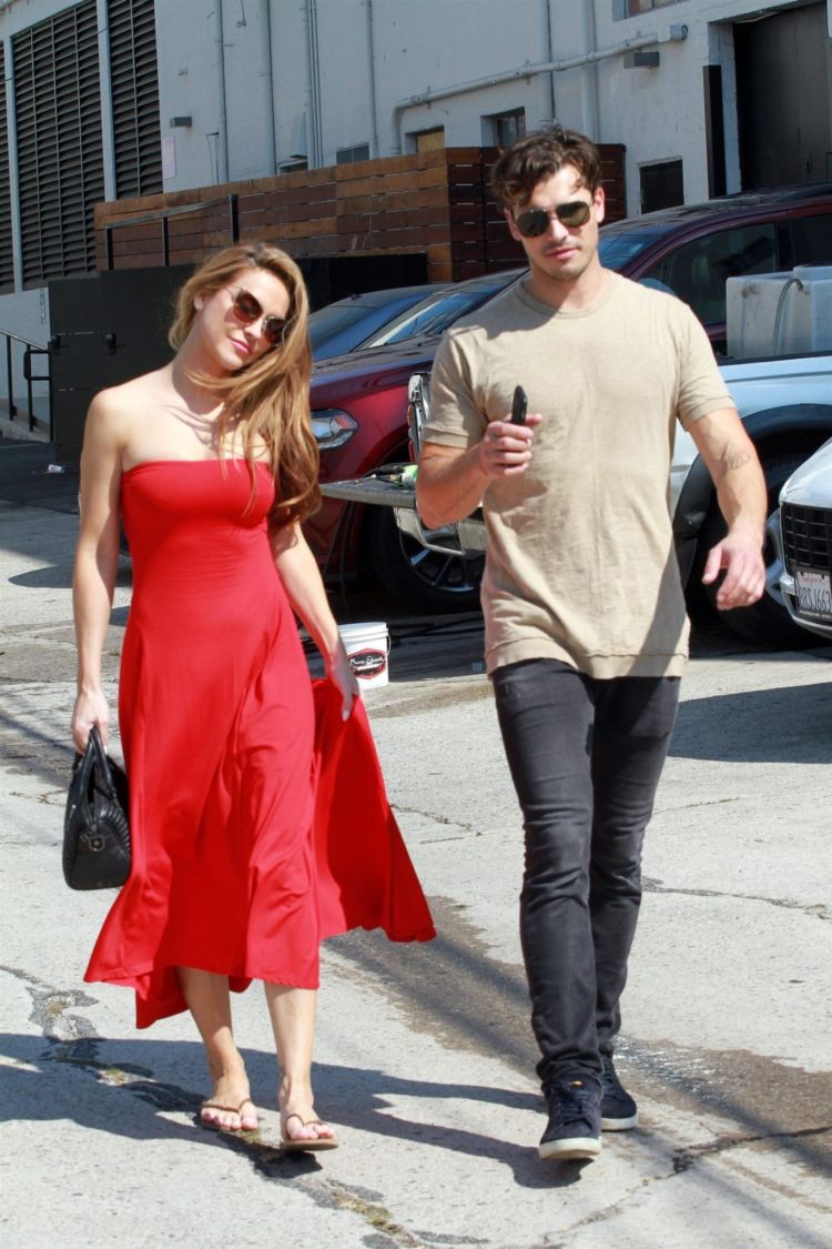 Chrishell Stause Shines In Red At The DWTS Studios In LA