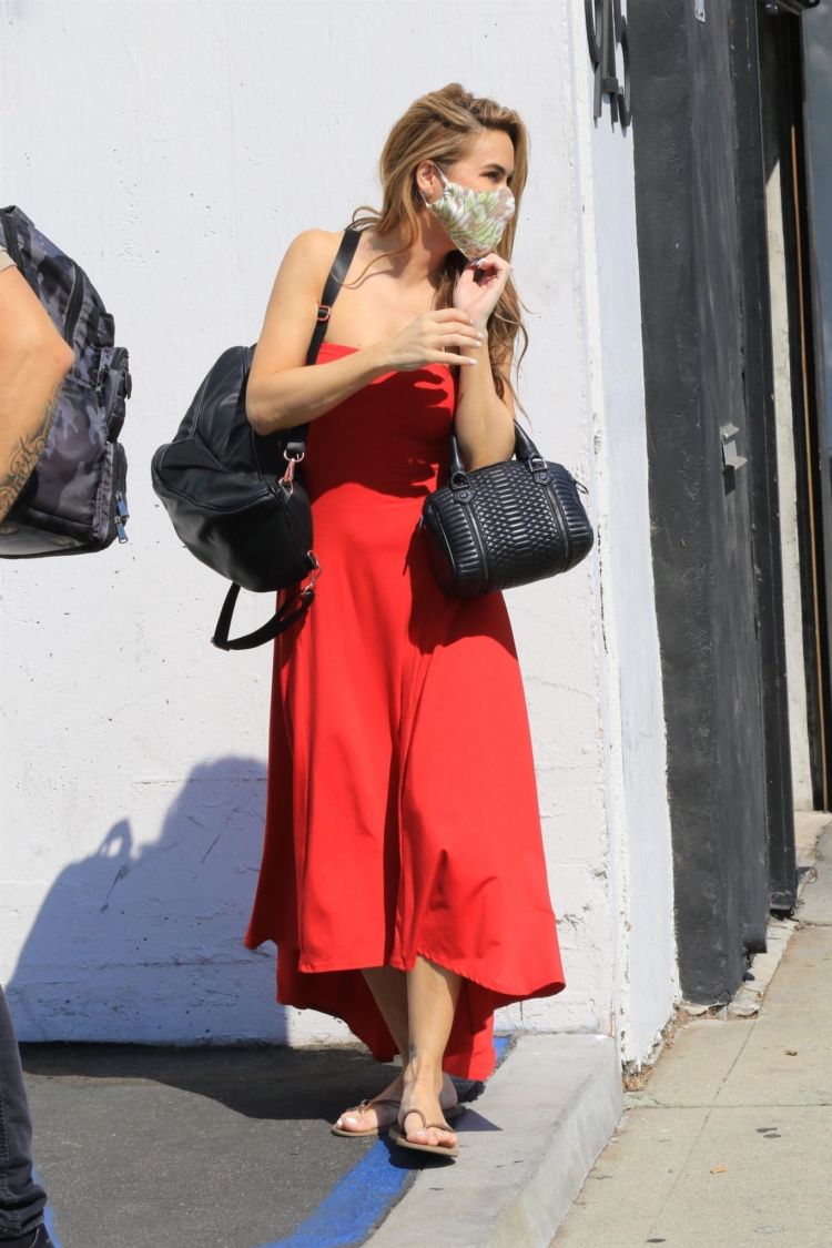 Chrishell Stause Shines In Red At The DWTS Studios In LA