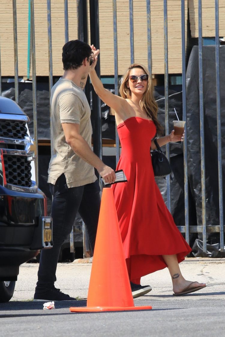 Chrishell Stause Shines In Red At The DWTS Studios In LA
