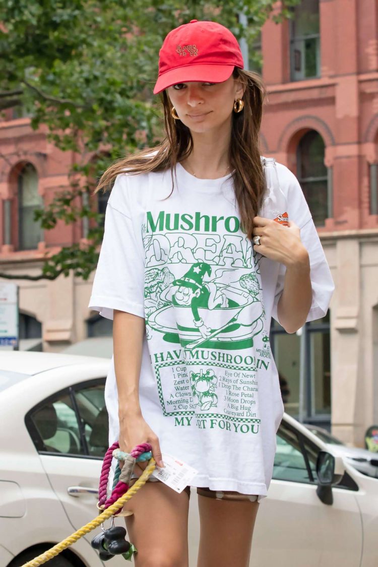 Emily Ratajkowski Spotted Walking Her Dog In NYC