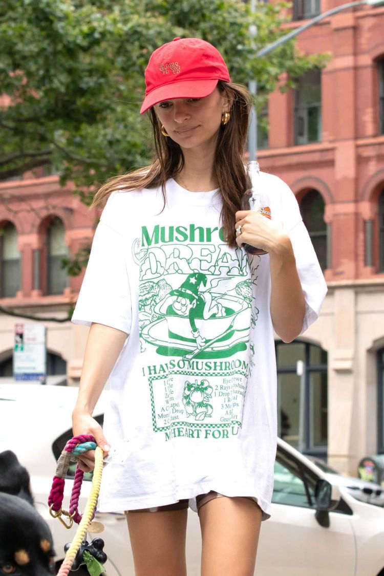 Emily Ratajkowski Spotted Walking Her Dog In NYC