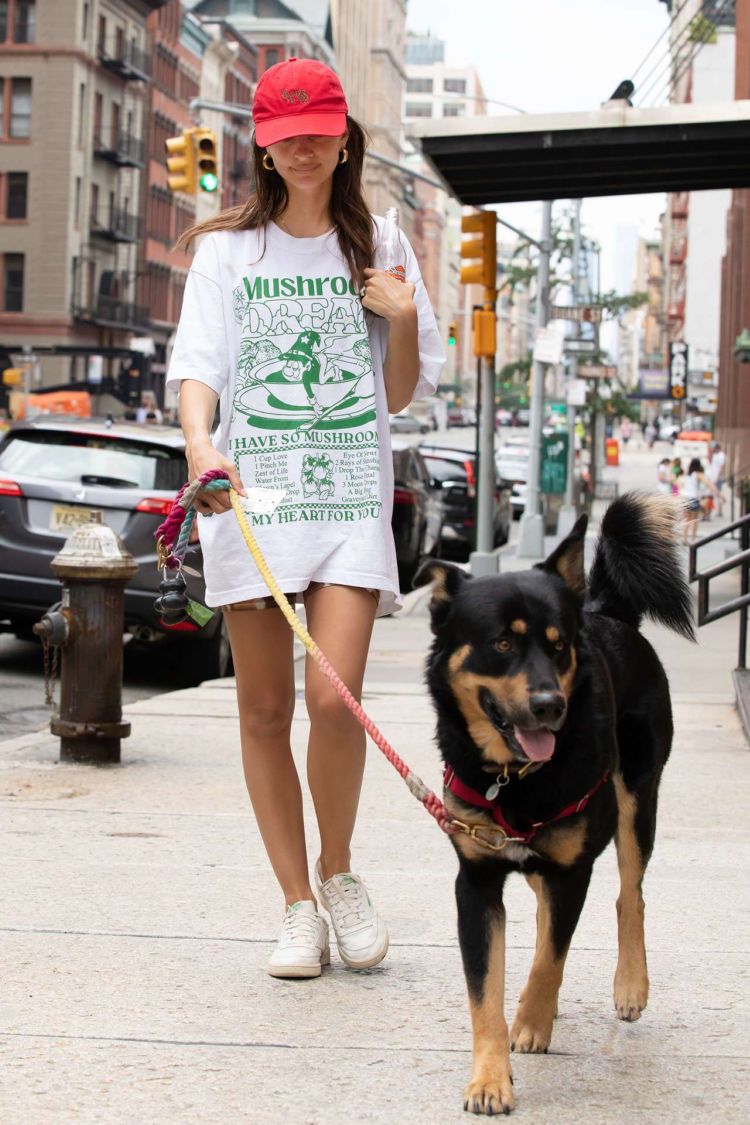 Emily Ratajkowski Spotted Walking Her Dog In NYC