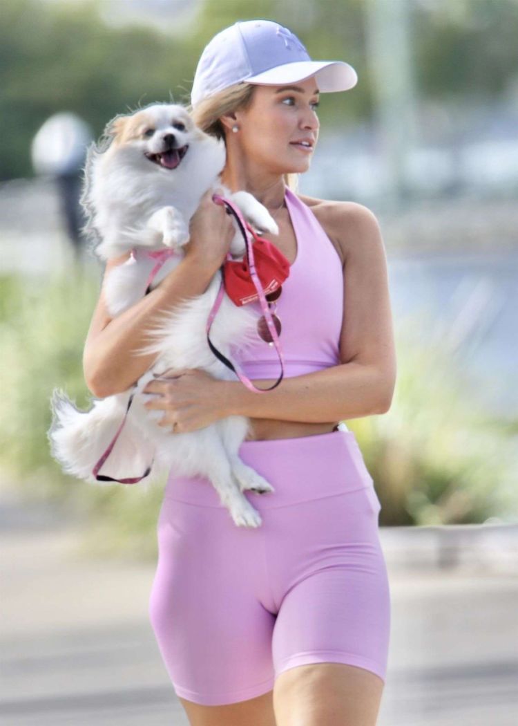 Pretty Gemma White Candids In A Pink Outfit On The Gold Coast