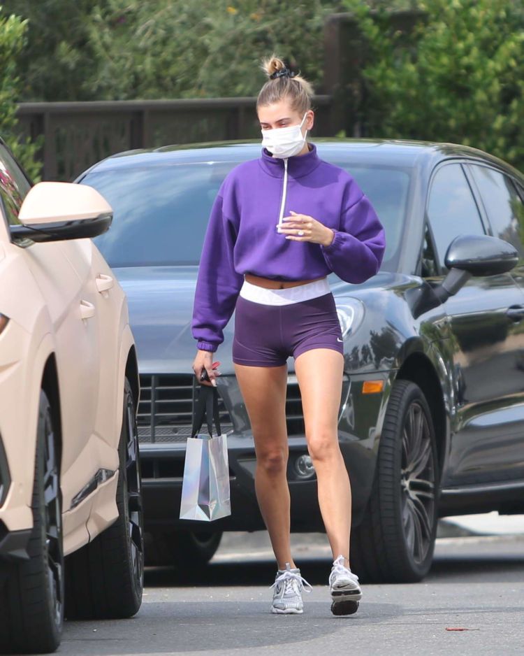Hailey Baldwin Spotted In Shorts Outside A Friend's House In Beverly Hills