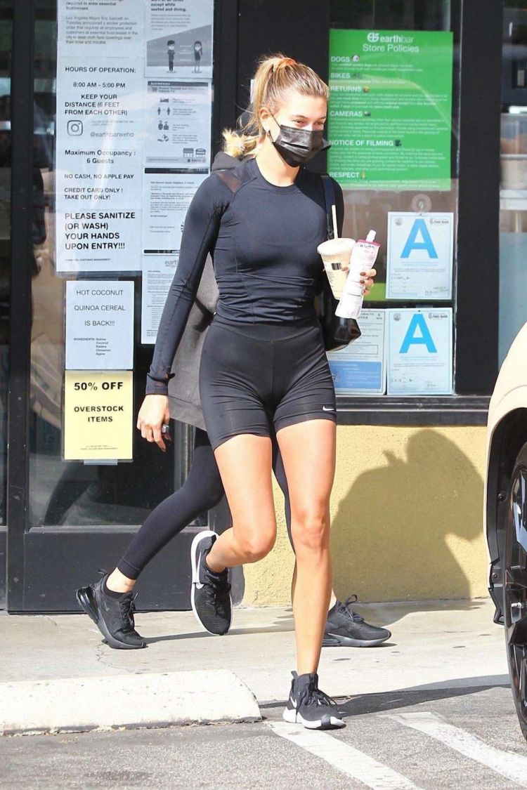 Hailey Bieber Candids In Black Out In Los Angeles