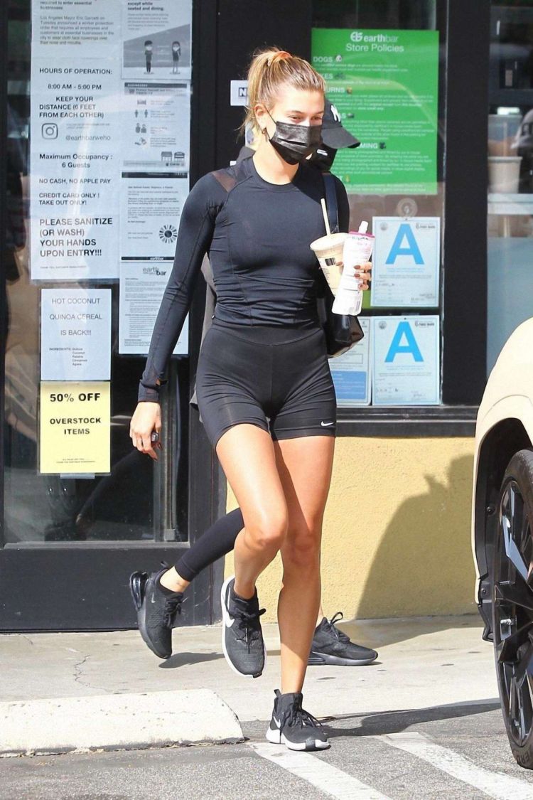 Hailey Bieber Candids In Black Out In Los Angeles