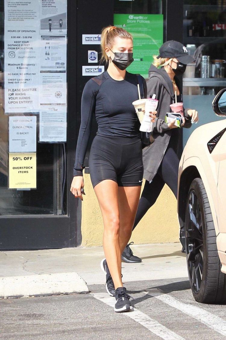 Hailey Bieber Candids In Black Out In Los Angeles