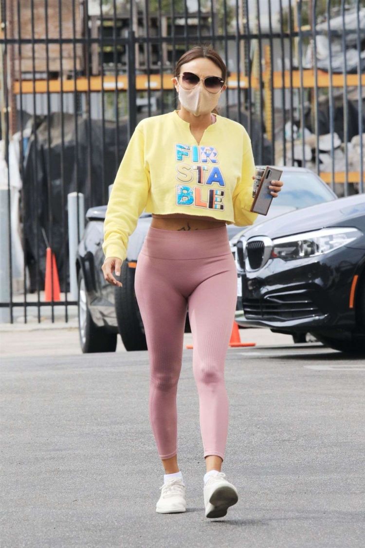 Jeannie Mai Smiles As She Arrives At The DWTS Studio