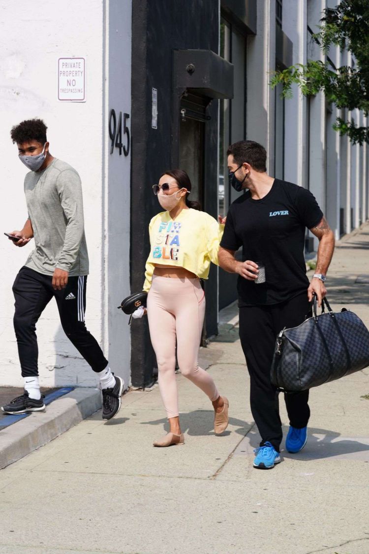 Jeannie Mai Smiles As She Arrives At The DWTS Studio