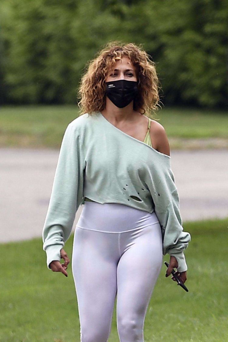 Jennifer Lopez Candids In Tight Leggings Out In Water Mill In NYC