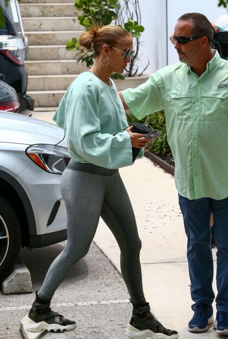 Jennifer Lopez Candids In Leggings At The Gym In Miami