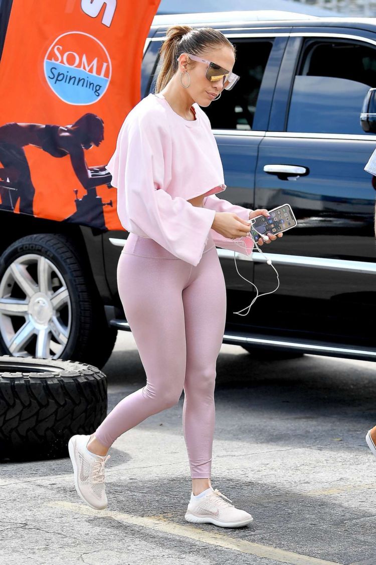 Jennifer Lopez Candids In Pink Outside A Gym In Miami