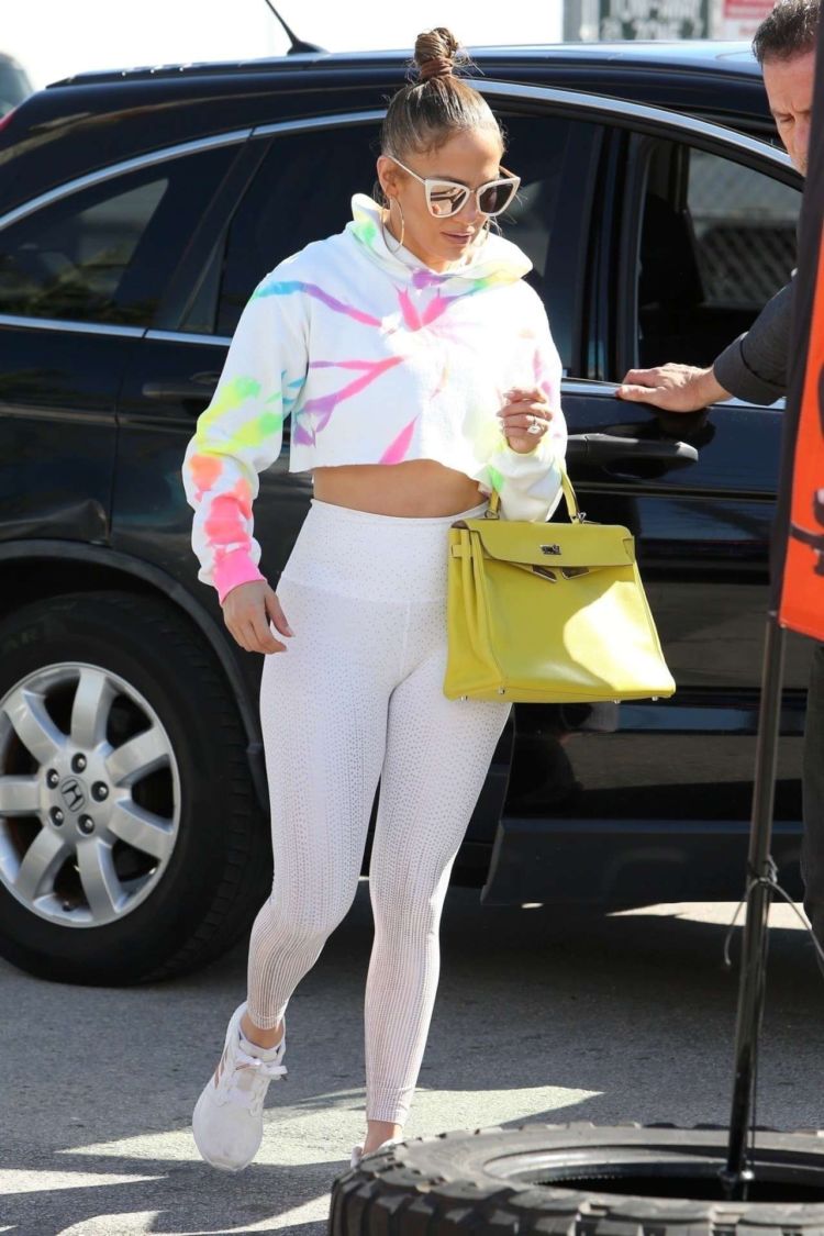Jennifer Lopez Spotted In White Leggings Out In Miami