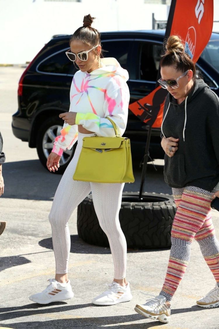 Jennifer Lopez Spotted In White Leggings Out In Miami