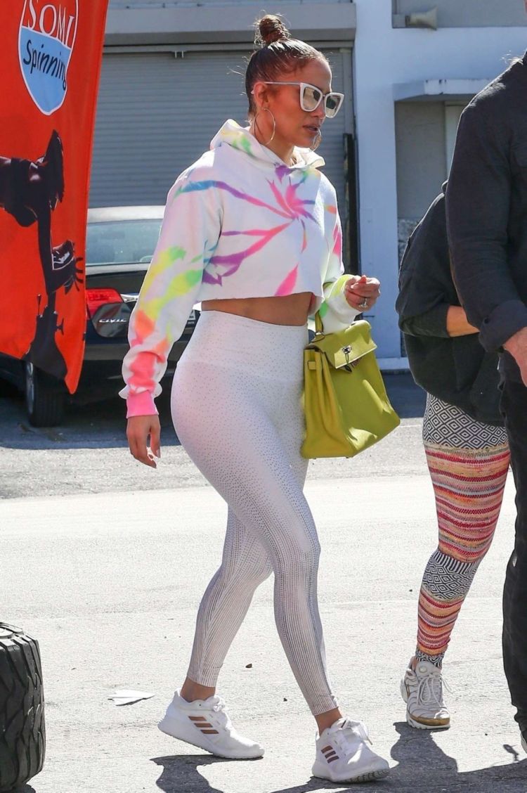 Jennifer Lopez Spotted In White Leggings Out In Miami