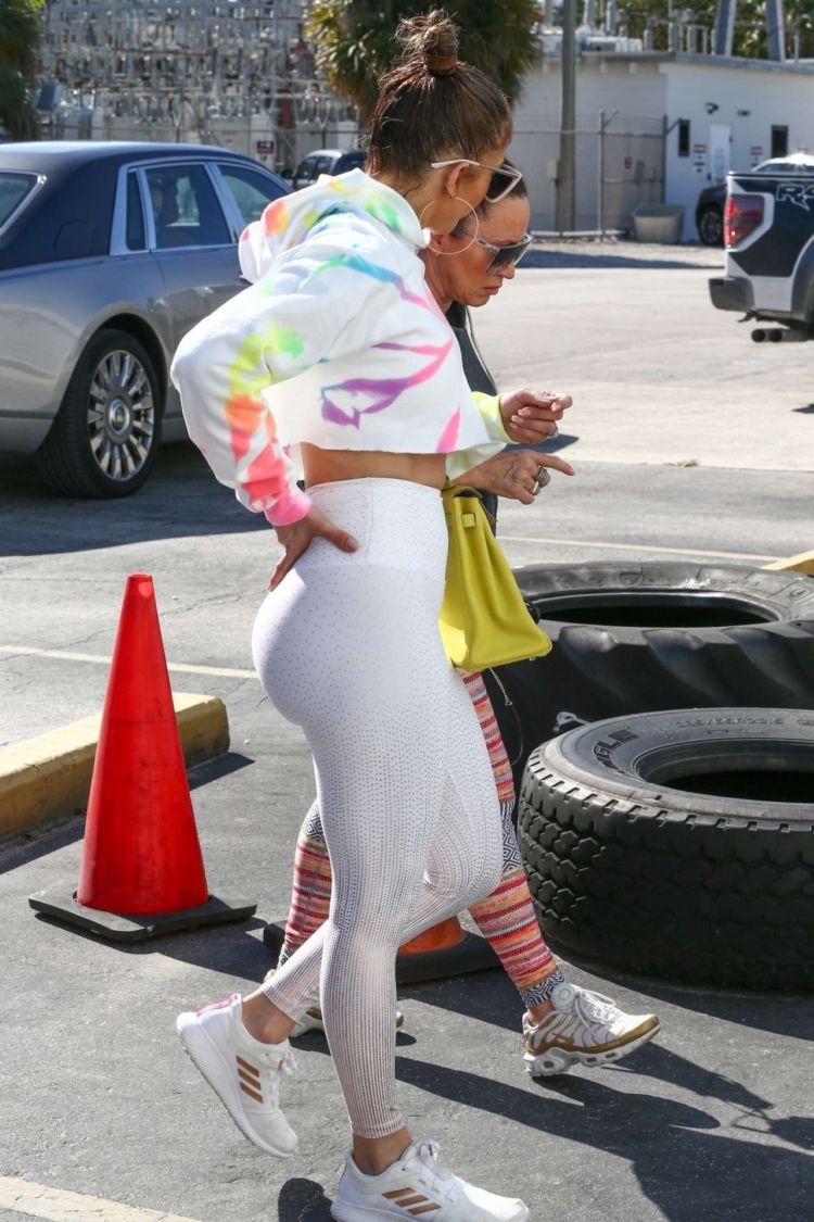 Jennifer Lopez Spotted In White Leggings Out In Miami