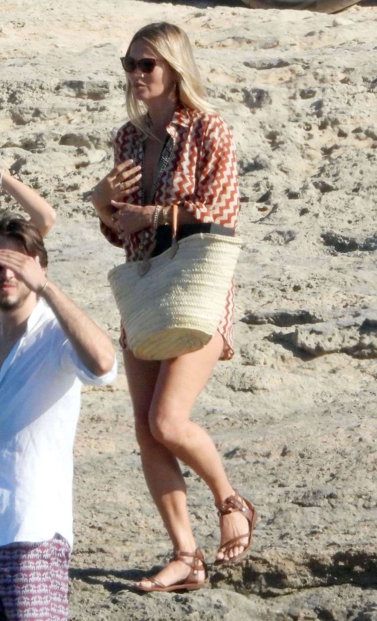 Kate Moss Spotted On The Beach During Her Holiday In Formentera