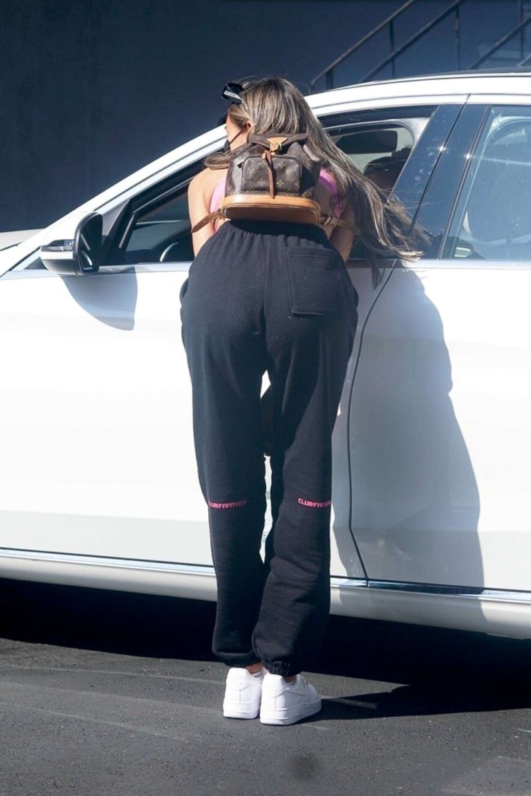 Madison Beer Candids In Pink Sports Bra Out In West Hollywood