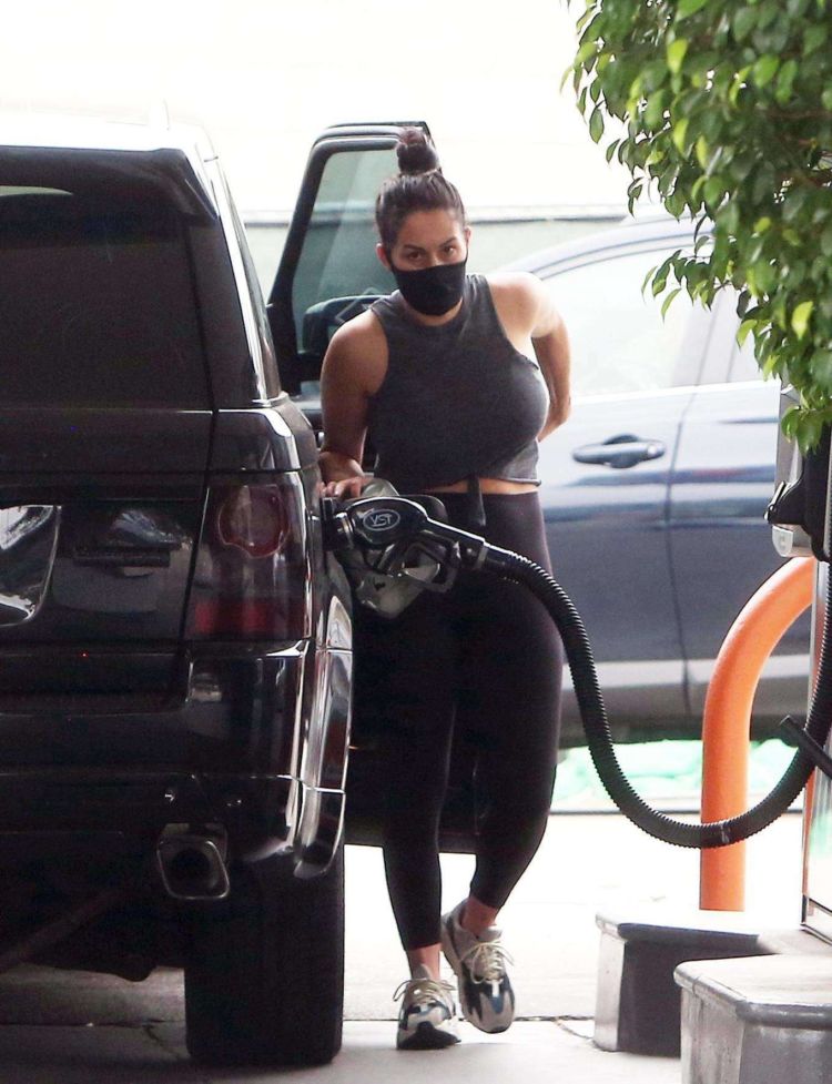 Nikki Bella Candids In Tights At A Gas Station In Los Angeles