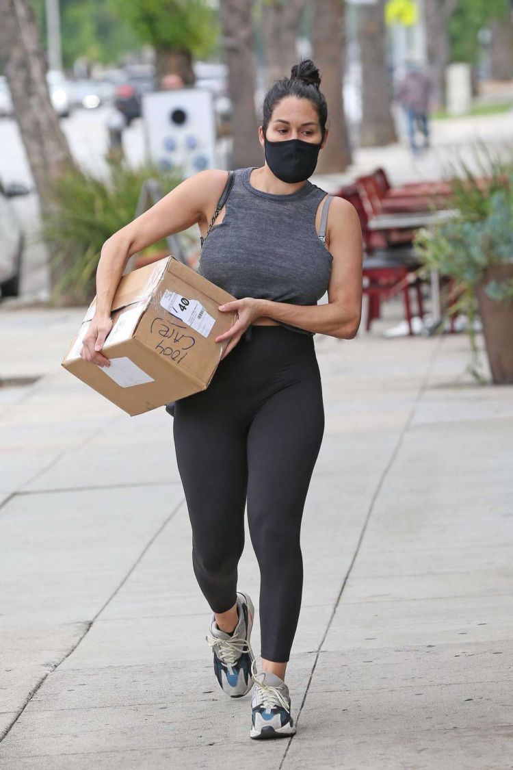 Nikki Bella Candids In Tights At A Gas Station In Los Angeles