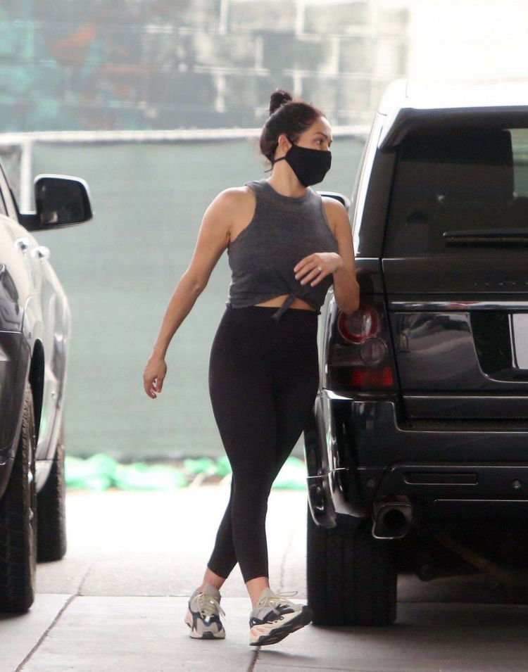 Nikki Bella Candids In Tights At A Gas Station In Los Angeles