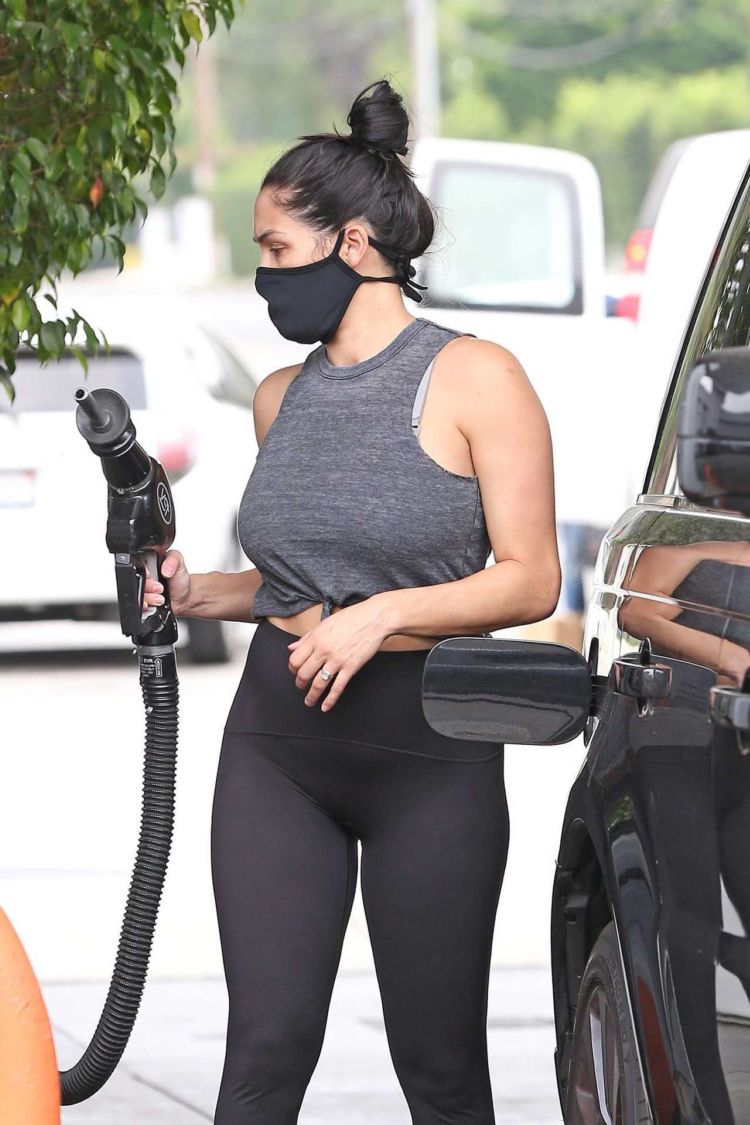 Nikki Bella Candids In Tights At A Gas Station In Los Angeles