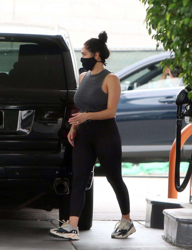 Nikki Bella Candids In Tights At A Gas Station In Los Angeles