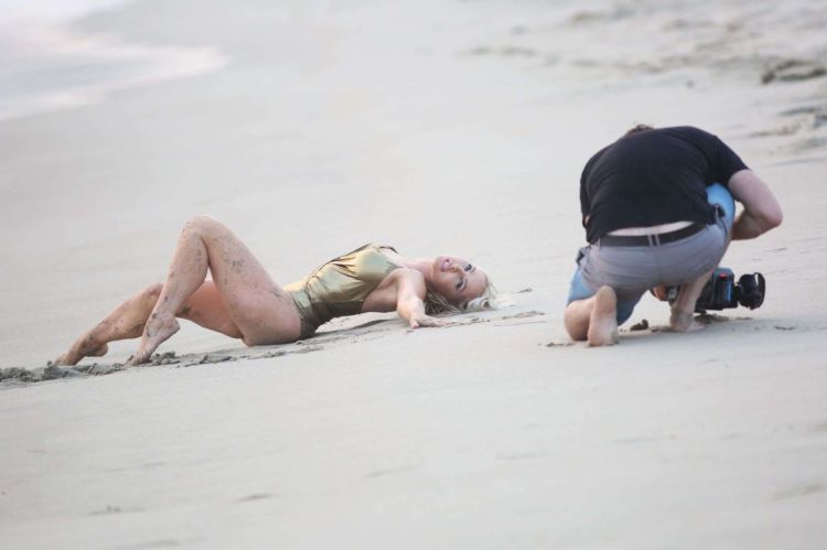 Nikki Lund On The Set Of Her New Music Video Shoot At The Beach