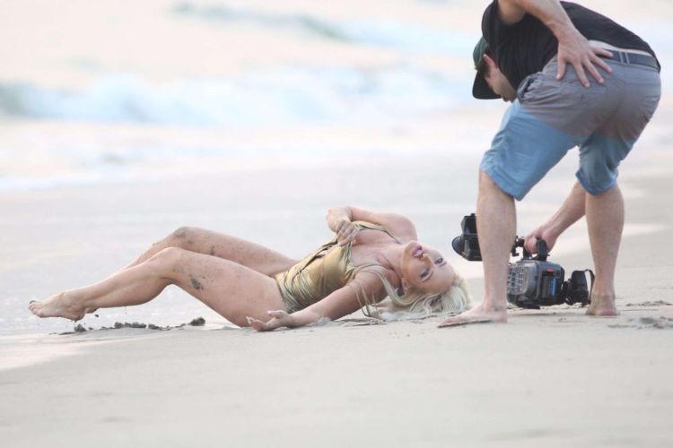 Nikki Lund On The Set Of Her New Music Video Shoot At The Beach