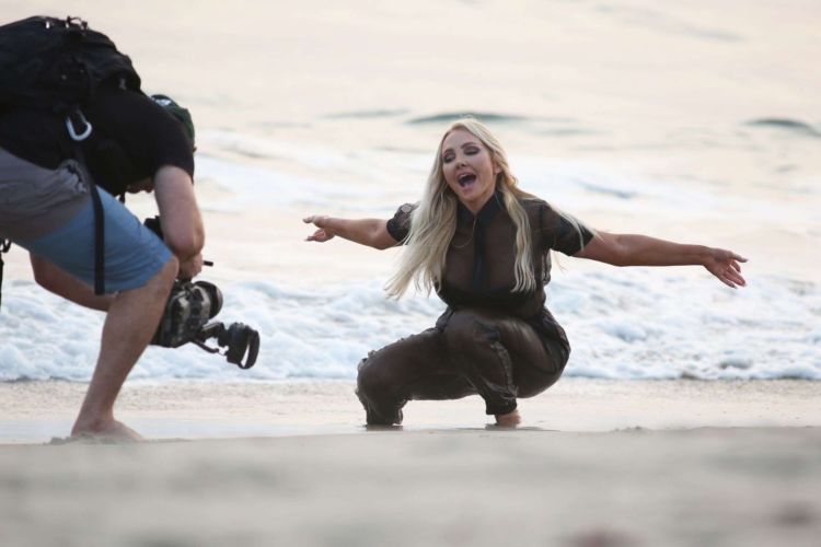 Nikki Lund On The Set Of Her New Music Video Shoot At The Beach
