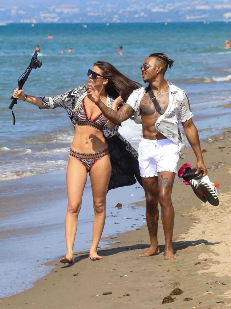 Rebecca Gormley And Biggs Chris Holidaying At The Beach In Marbella