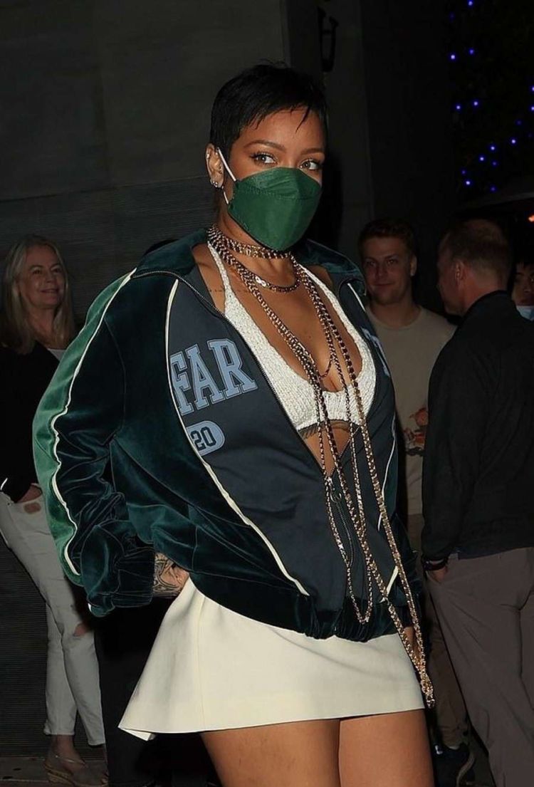 Rihanna Candids In A White Skirt At Nobu In West Hollywood