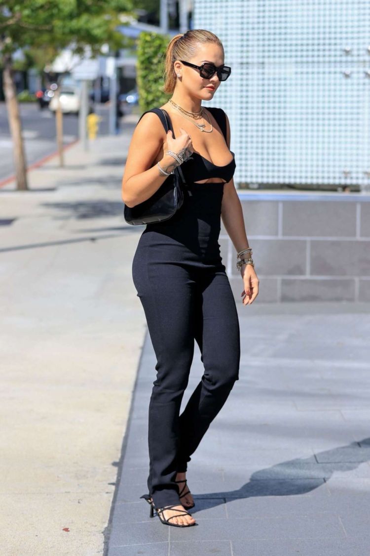 Rita Ora Spotted In Black Outfit Out In Los Angeles