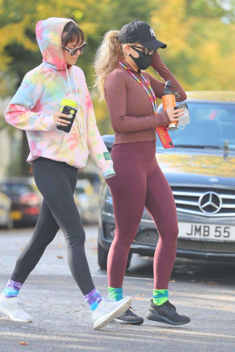 Rita Ora Candids In Leggings Out In London