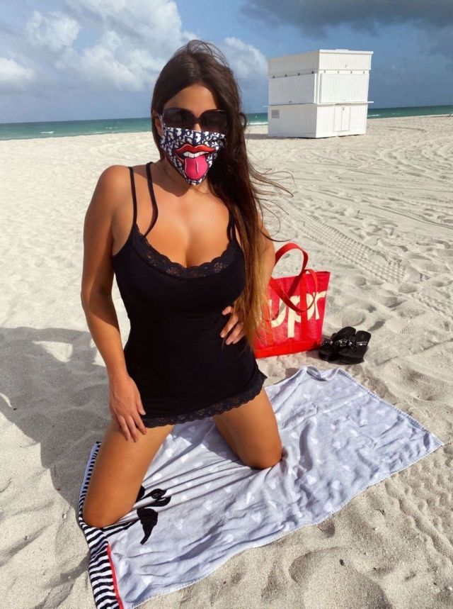 Claudia Romani Shoots For Face Masks By Ben The Rules At Miami Beach
