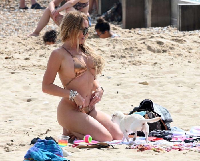 Aisleyne Horgan-Wallace Vacationing In Bikini On The Beach In Bournemouth
