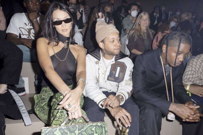 Bella Hadid In A Black Top At Dior X Travis Scott Fashion Show