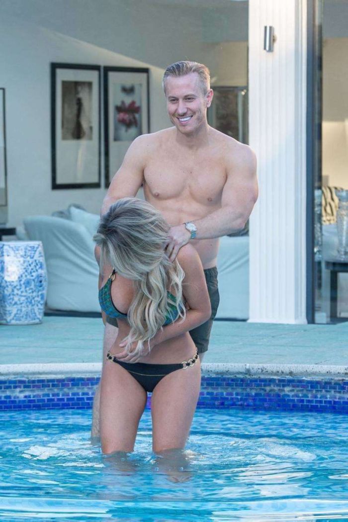 Bianca Gascoigne Enjoying In Bikini At A Swimming Pool In Croatia
