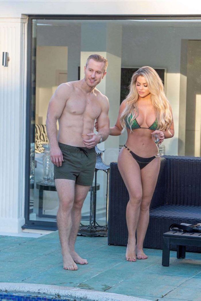 Bianca Gascoigne Enjoying In Bikini At A Swimming Pool In Croatia