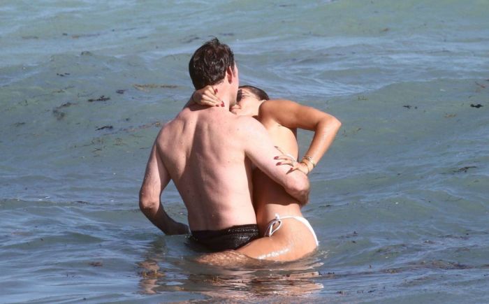 Brooks Nader Vacationing In A White Bikini At A Beach In Miami