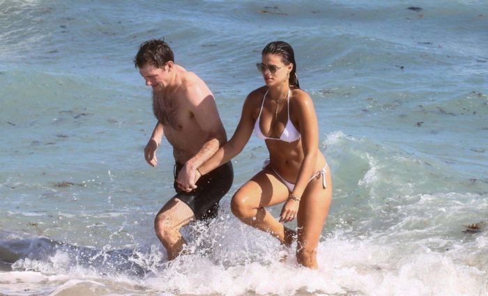 Brooks Nader Vacationing In A White Bikini At A Beach In Miami
